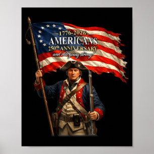 Poster Ilustração de Orgulho Patriótico da Bandeira Ameri