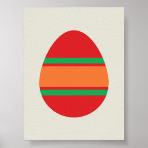 Poster Ilustração de Ovos de Páscoa Bauhaus - Geométrico 