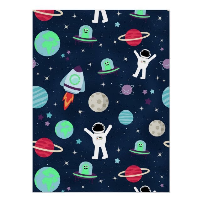 Póster ilustração de padrão espacial (Frente)