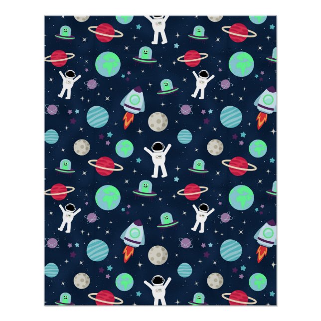 Póster ilustração de padrão espacial (Frente)