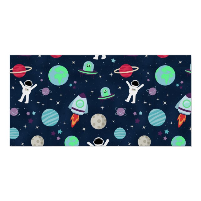 Póster ilustração de padrão espacial (Frente)
