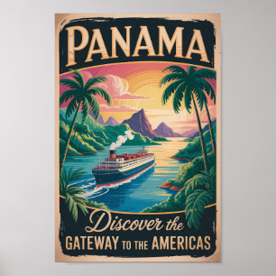 Poster Ilustração de Paisagem do Panamá Arte de Viagem Vi