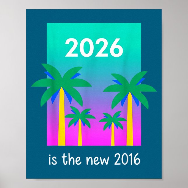Poster Ilustração de Palma Vaporwave 2026 Nova 2016 (Frente)