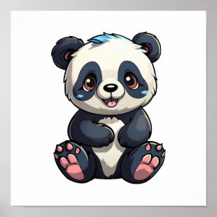 Poster Ilustração de panda de desenho animado