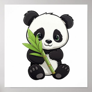 Poster Ilustração de panda de desenho animado