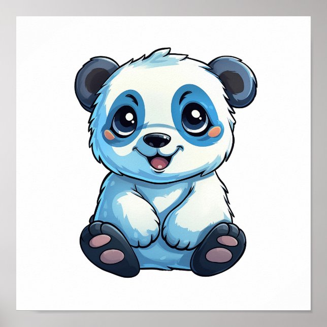 Poster Ilustração de panda de desenho animado (Frente)