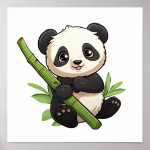 Poster Ilustração de panda de desenho animado