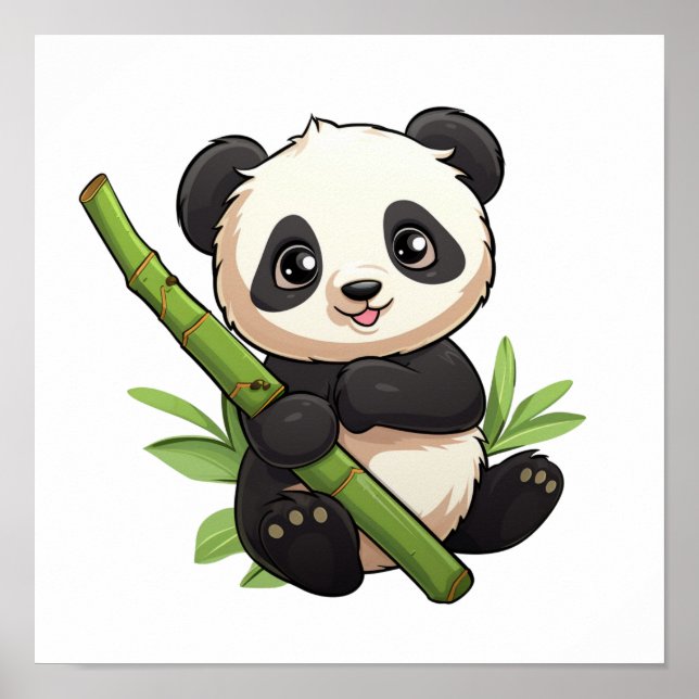 Poster Ilustração de panda de desenho animado (Frente)