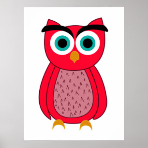 Poster Ilustração de Passarinho Rosa Fofa
