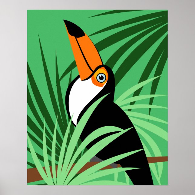 Poster Ilustração de Pássaro Tátil Tropical (Frente)