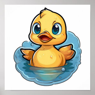 Poster Ilustração de pato de desenho animado