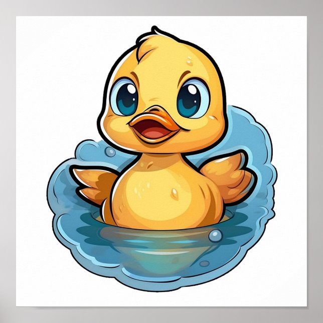 Poster Ilustração de pato de desenho animado (Frente)