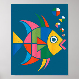 Poster Ilustração de Peixe Lua Amante de Peixes Gráficos