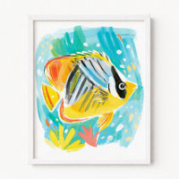 Ilustração de Peixe Tropical Amarelo
