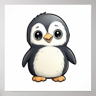 Poster Ilustração de pinguim de desenho animado