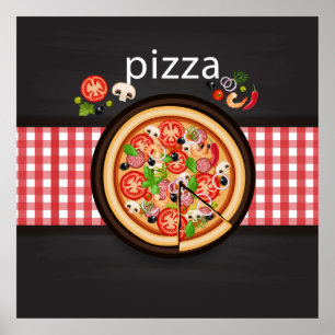 Poster Ilustração de pizza