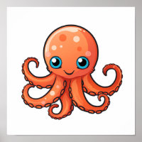 Ilustração de polvo de desenho animado