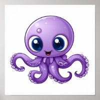 Ilustração de polvo de desenho animado