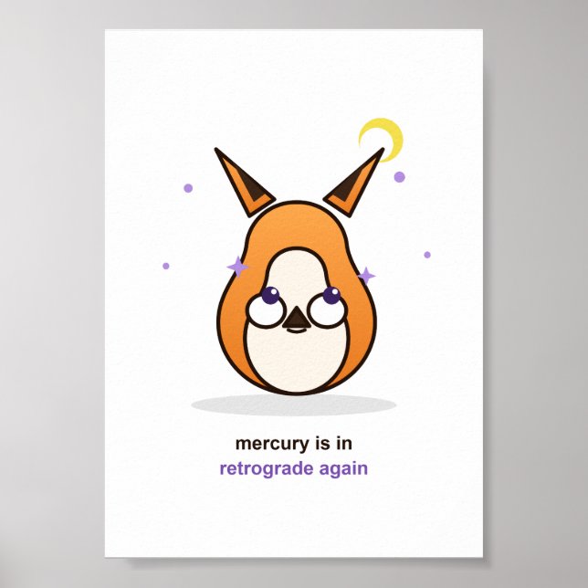 Poster Ilustração de Raposa Caprichosa (Frente)