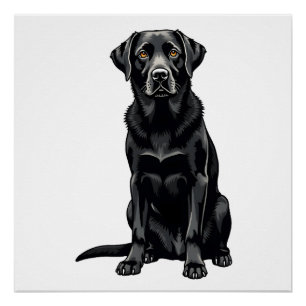 Póster Ilustração de retrato de cão Labrador Retriever pr