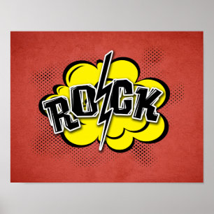 Poster Ilustração de rock estilo cômico