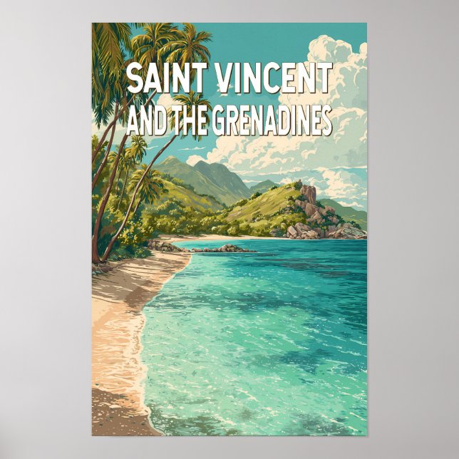 Poster Ilustração de São Vicente e Granadinas (Frente)
