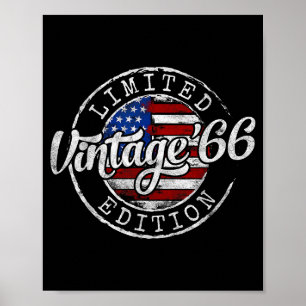 Poster Ilustração de selo vintage de 1966 para 60º aniver