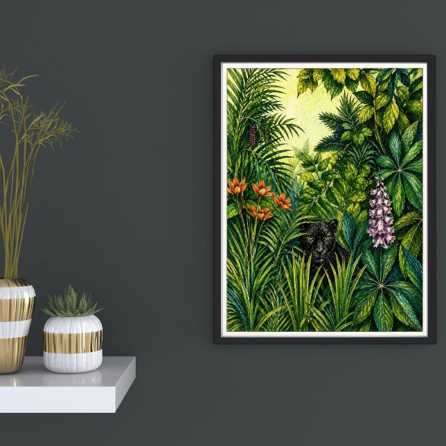Poster Ilustração de Selva Tropical | Arte da Pantera Neg (Criador carregado)