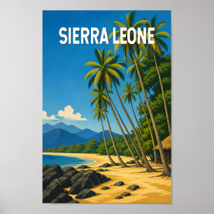Poster Ilustração de Serra Leoa Viagem Arte Vintage