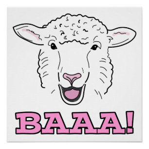 Póster Ilustração de sorriso bonito Baaa da cara dos