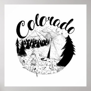 Poster Ilustração de Tinta no Exterior do Colorado Camp