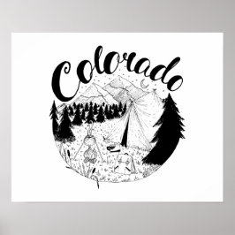 Poster Ilustração de Tinta no Exterior do Colorado Campin
