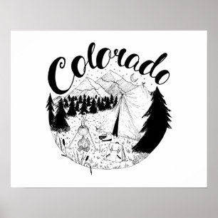 Poster Ilustração de Tinta no Exterior do Colorado Campin