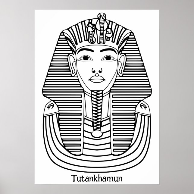 Poster Ilustração de Tutankhamun (Frente)