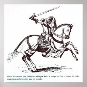 Poster Ilustração de um cavaleiro Templar