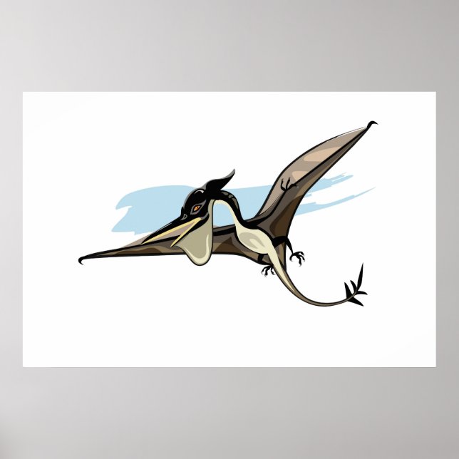 Poster Ilustração De Um Dinossauro Pteranodon. (Frente)