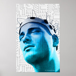Poster Ilustração de um homem que veste um boné dos