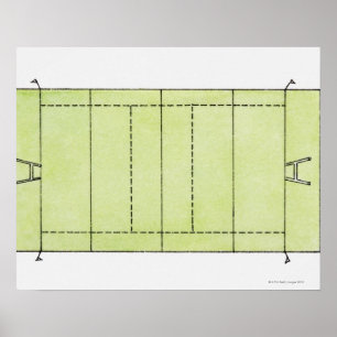 Póster Ilustração de um passo do rugby