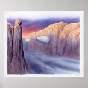 Poster Ilustração de uma viagem do dirigível