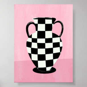 Poster Ilustração de vaso de Abstrato rosa e roxo