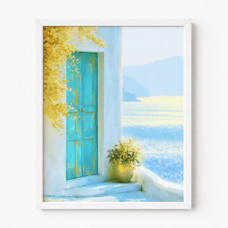 Poster Ilustração de vaso de flor amarelo