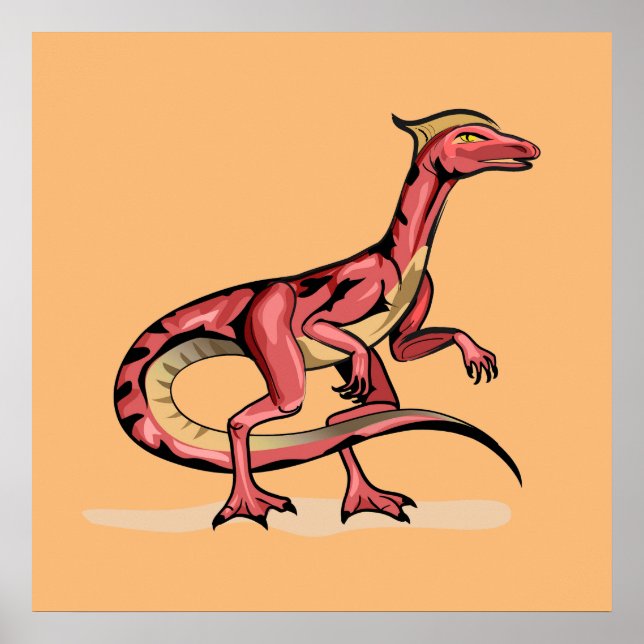 Poster Ilustração De Velociraptor. (Frente)