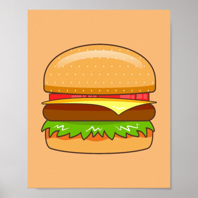 Poster Ilustração de Vetor de Burger (Frente)