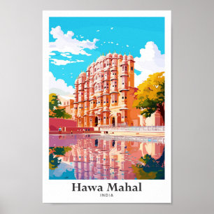 Poster Ilustração de Viagem da Índia de Hawa Mahal