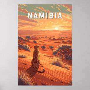 Poster Ilustração de viagem da Namíbia Arte Vintage