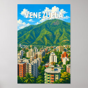 Poster Ilustração de viagem da Venezuela Arte Vintage