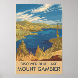 Poster Ilustração de Viagem de Arte de Monte Gambier Aust