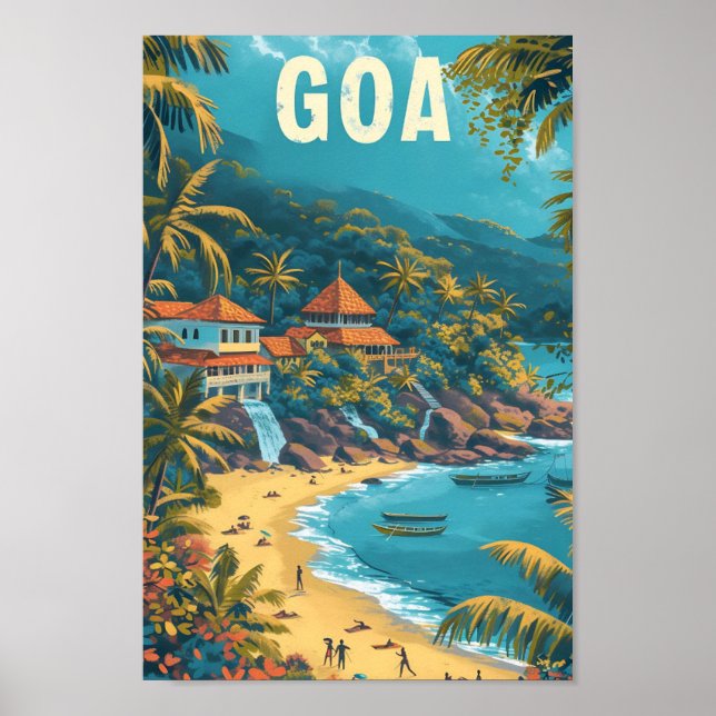 Poster Ilustração de Viagem de Arte de Pintura em Goa Bea (Frente)