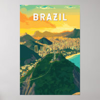 Ilustração de Viagem de Arte Vintage Brasil