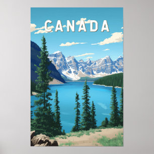 Poster Ilustração de Viagem de Arte Vintage Canadá
